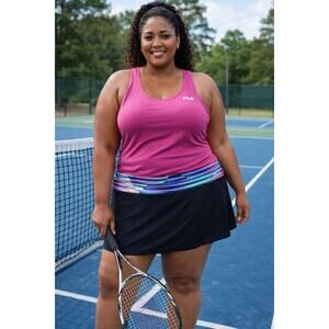 Fila Sport Athletic Plus Black Elastic Waistband Skort Golf Tennis Women's 3X